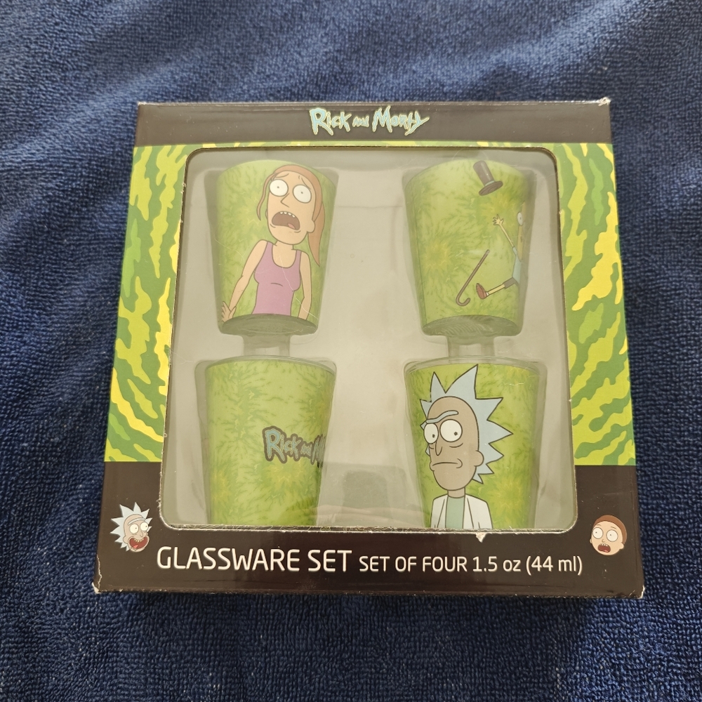 Rick and Morty set of 4 shot glasses